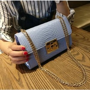 Sale!Cute Crocodile Clutch Gold Chain Shoulder Bag
